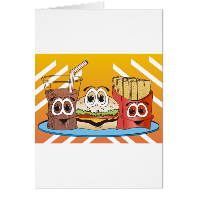 Cartão Cartoon de Comida rápido (Frente)