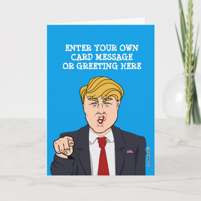 Cartão Cartoon de Donald Trump (Frente)
