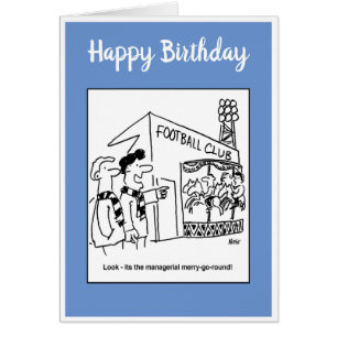 Cartão Cartoon de futebol de Feliz-giro