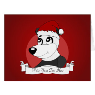 Cartão Cartoon de panda de Natal
