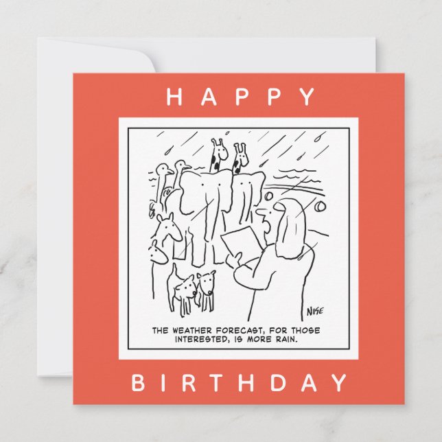 Cartão Cartoon de Previsão de Tempo em Arca de Noah (Frente)