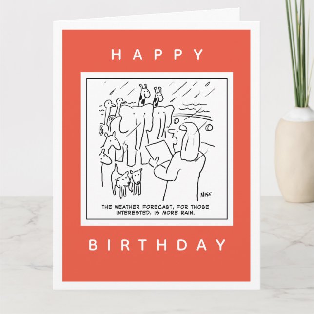 Cartão Cartoon de Previsão de Tempo em Arca de Noah (Frente)