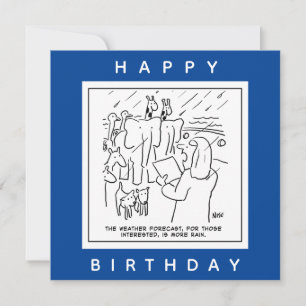 Cartão Cartoon de Previsão de Tempo em Arca de Noah