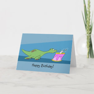 Cartão Cartoon Dinossaur Birthday
