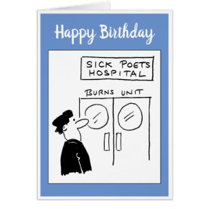 Cartão Cartoon do Hospital Poet Engraçado