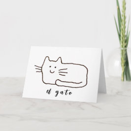 Cartão Cartoon El Gato Cat Doodle Line Drawing Card