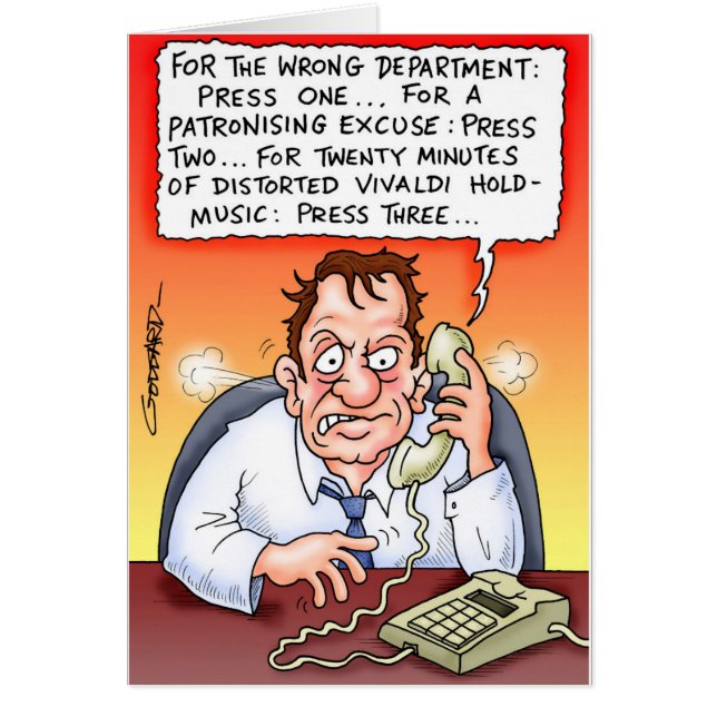 Cartão Cartoon Encantado por Clive Goddard (Frente)