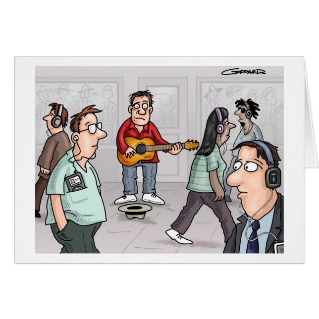 Cartão Cartoon Encantado por Clive Goddard (Frente Horizontal)