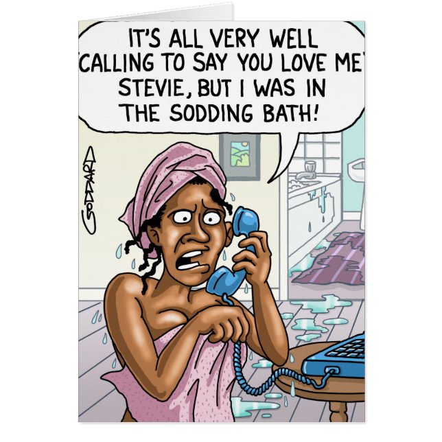 Cartão Cartoon Encantado por Clive Goddard (Frente)