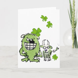Cartão Cartoon Engraçado Criaturas Ruas. Dia dos Paddys S