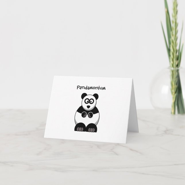 Cartão Cartoon Engraçado Pandamónio Panda, Um Belo Estres (Frente)