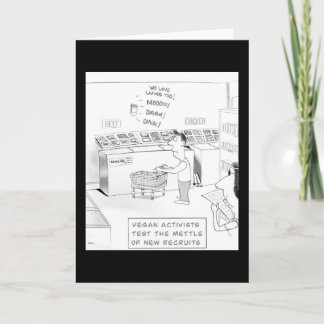 Cartão Cartoon engraçado para ativistas e veganos