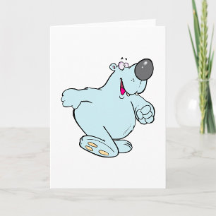 Cartão Cartoon Engraçado Urso Polar Um Caráter Azul