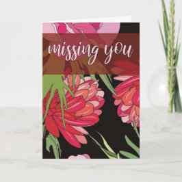 Cartão Cartoon Floral Missing You
