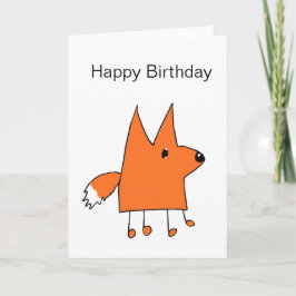 Cartão Cartoon Fox Birthday