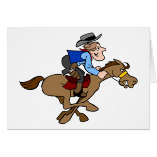 Cartão Cartoon Gallops Fast Horse