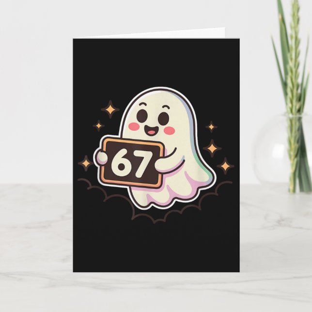 Cartão Cartoon Ghost 67 Meme  (Frente)