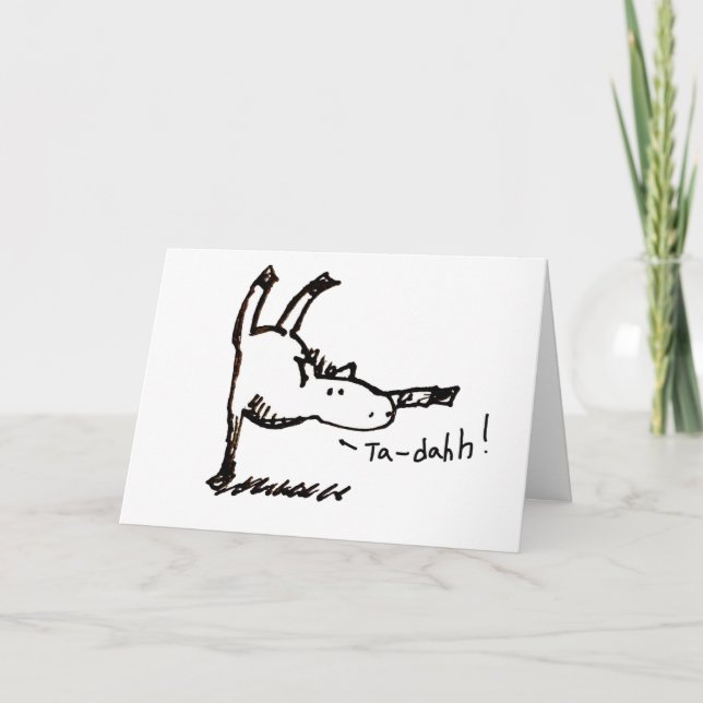 Cartão Cartoon Horse ¡Felicidades! Congratulations Card (Frente)