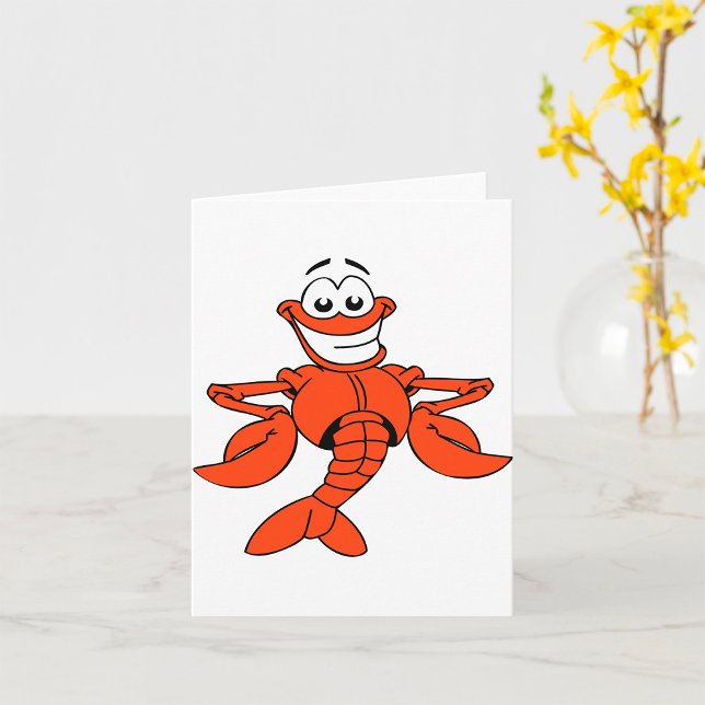 Cartão Cartoon Lobster de Sorriso (Criador carregado)