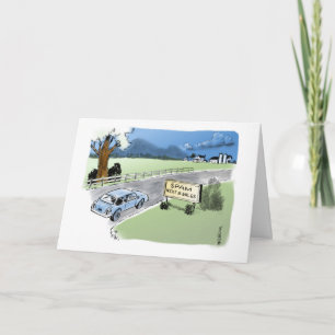 Cartão Cartoon na autoestrada SPAM para Parabéns