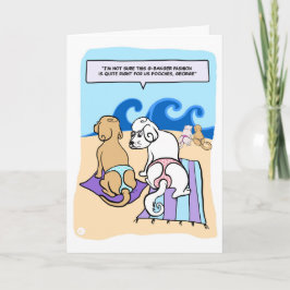 Cartão Cartoon  of Dogs Wearing G-bangers Funny Card