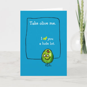 Cartão Cartoon Olive Love Greeting Card