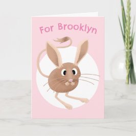 Cartão Cartoon personalizado de aniversário do jerboa fof
