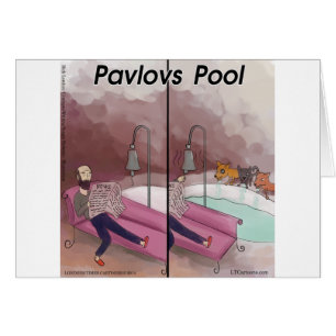 Cartão Cartoon Piscina Engraçado de Pavlov