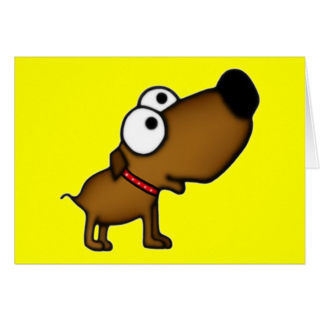 Cartão Cartoon Puppy (Frente Horizontal)