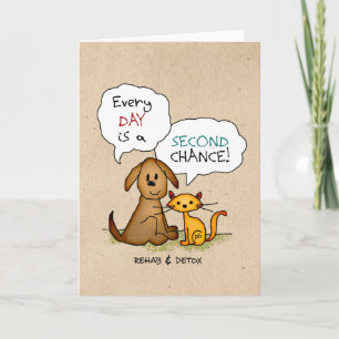 Cartão Cartoon Rehab & Detox: Recuperação Sobriety Drug F