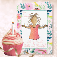 Cartoon Snarky 40th Female Sassy Birthday Card