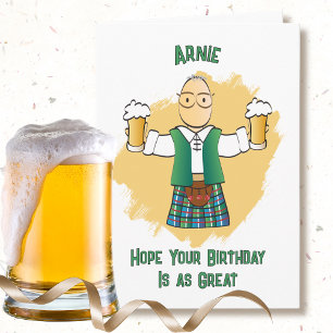 Cartão Cartoon Snarky Sassy Male com Kilt Funny Birthday