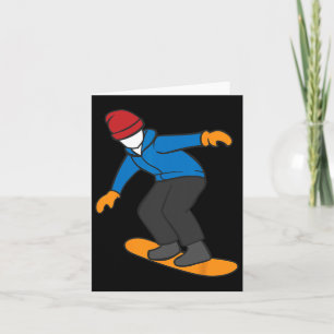Cartão Cartoon Snowboarder Ilustração Divertida Esporte d