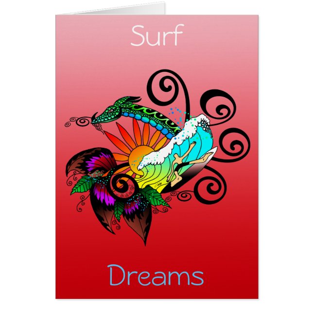 Cartão Cartoon Surfer Dude (Frente)