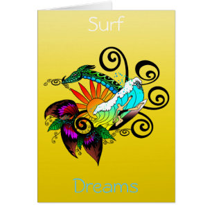 Cartão Cartoon Surfer Dude