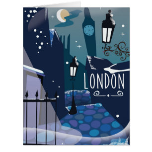 Cartão Cartoon vitoriano de Londres