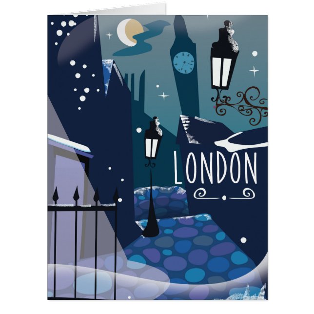 Cartão Cartoon vitoriano de Londres (Frente)