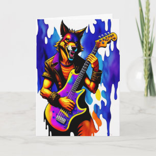 Cartão Cartoon Werewolf Musicial Halloween