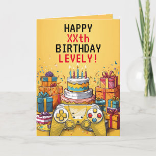 Cartão Cartoon Yellow & Red Game Controller Ontem