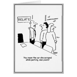 Cartão Cartoons de orientação para o casamento. Arrancou