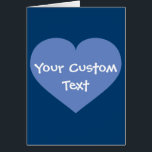 Cartão Cartucho azul bebê<br><div class="desc">Este cartão apresenta um coração azul bebê moldado em um fundo azul escuro, sobreposto por um modelo de texto personalizado. O cartão é vazio de dentro, aguardando seu texto personalizado ou sentimentos manuscritos. A imagem do coração azul do bebê é perfeita para um anúncio de nascimento, ou um convite para...</div>