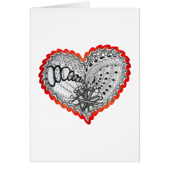 Cartão Cartucho Vermelho de Fogo Cardíaco (Frente)