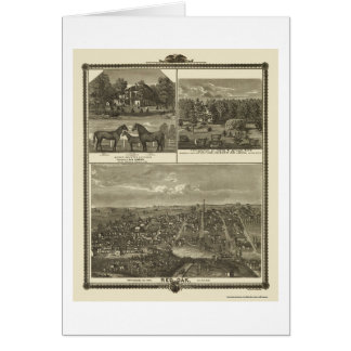 Cartão Carvalho vermelho, mapa panorâmico de IA - 1875