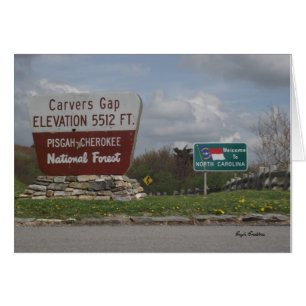 Cartão Carvers Gap Pisgah-Cherokee National Forest TN NC