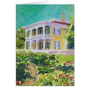 Cartão Casa 1850 da Nichols-Arroz-Cereja