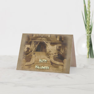 Cartão Casa Assombrada no Halloween