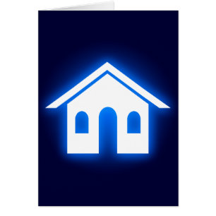 Cartão casa azul brilhante