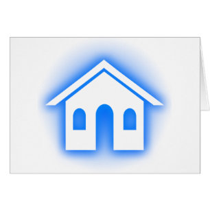 Cartão casa azul brilhante