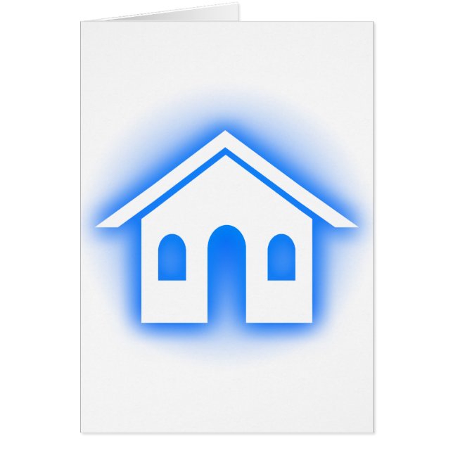 Cartão casa azul brilhante (Frente)