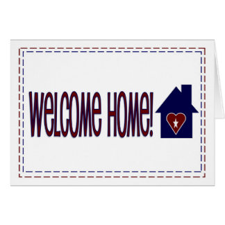 Cartão Casa bem-vinda! - Vermelho, branco & azul